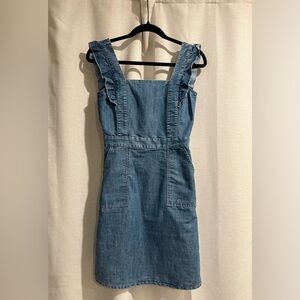 Denim Ruffle Strap Dress